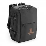 DALLAS. Tihe&auml;sti kierr&auml;tetyst&auml; 600D polyesterist&auml; valmistettu matkareppu 17,3 tuuman kannettavalle tietokoneelle - Musta