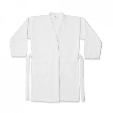 RUFFALO LARGE. Puuvillaa (82 %) ja kierr&auml;tetty&auml; puuvillaa (18 %) oleva kylpytakki (350 g/m&sup2;) - Valkoinen